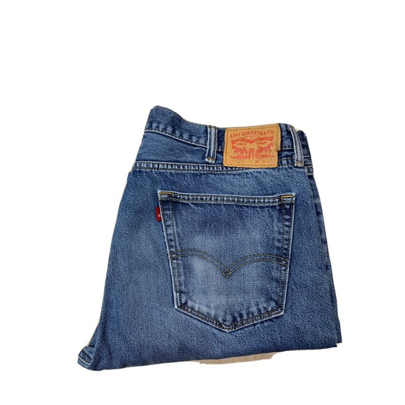 Levi's 505 Jeans Men's Sz 38x32 Regular Straight Fit  Blue Denim Casual Pockets - Picture 1 of 8
